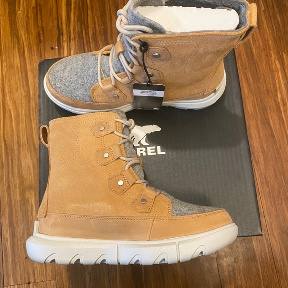 Sorel Explorer II Joan Felt Wrap | Women’s 6, Tawny Buff and Moonstone, NWT - Picture 2 of 4